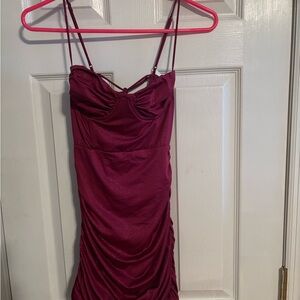 Lucy in the Sky Red Ruched Mini Dress